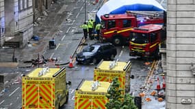 La voiture-bélier qui a percuté la foule lors des célébrations du titre du Liverpool FC, à Liverpool le 27 mai 2025