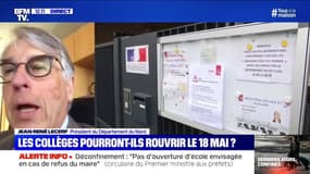 Le président du département du Nord Jean-René Lecerf affirme que les collèges sont prêts à rouvrir dès le 18 mai