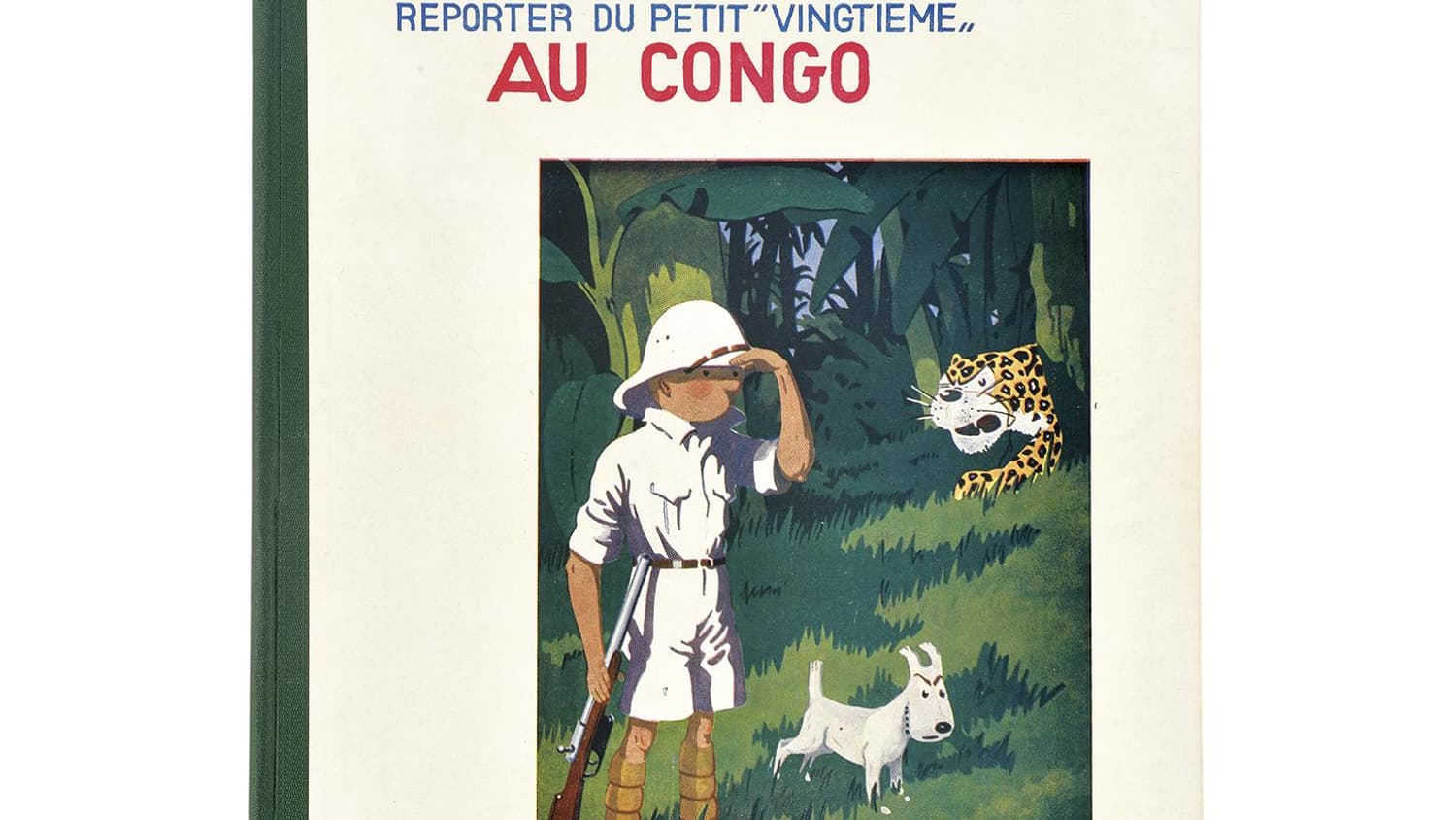 Un exemplaire de l'édition originale de "Tintin au Congo" mis en vente mercredi 23 octobre 2024 lors d'une vente aux enchères chez Tajan à Paris
