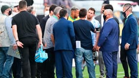 Neymar et Messi lors de l'interruption de Brésil-Argentine