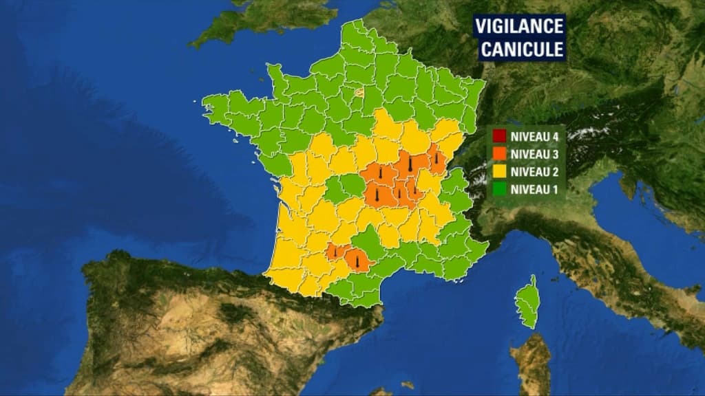 Carte des départements en vigilance orange lundi 28 août 2017 Carte des départements en vigilance orange lundi 28 août 2017