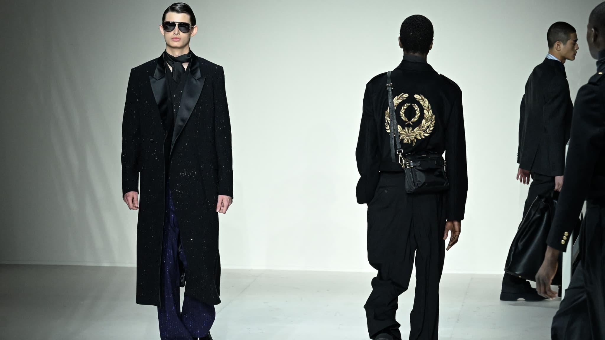 Lé défilé Emporio Armani à Milan, le 14 janvier 2023 