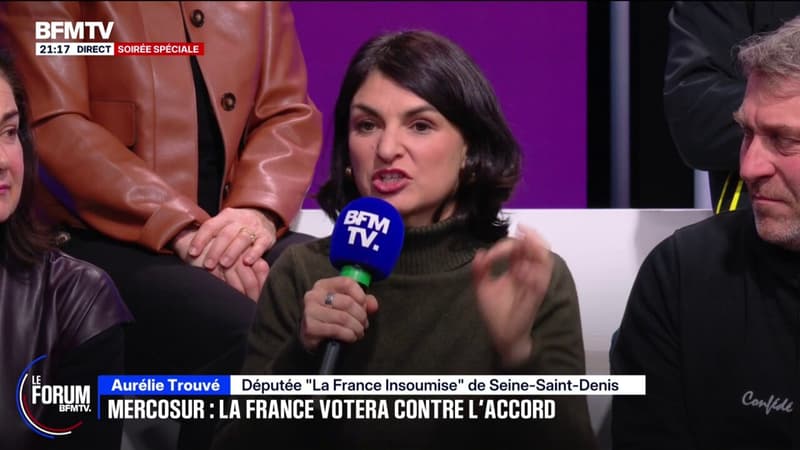 FORUM BFM - Mercosur: "S'il y a un responsable de ce fiasco, c'est bien le président Macron", affirme Aurélie Trouvé, députée LFI