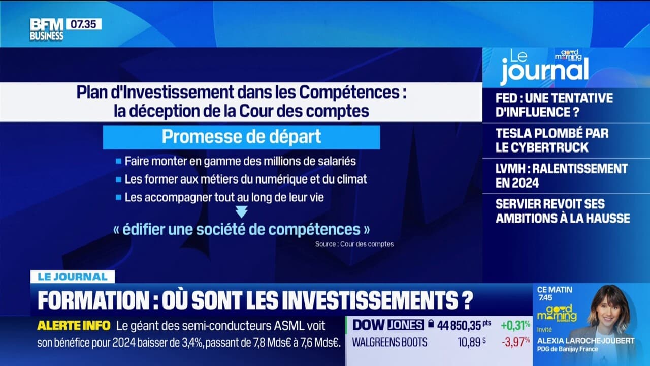 Plan d'investissement dans les compétences: la déception de la Cour des ...