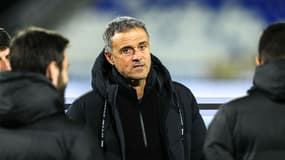 Luis Enrique lors d'Auxerre-PSG, le 6 décembre 2024.