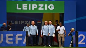 Didier Deschamps et le staff des Bleus à Leipzig le 20 juin 2024