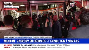 Nicolas Sarkozy à Menton pour la dédicace de son livre et en soutien à son fils Louis, candidat à la mairie