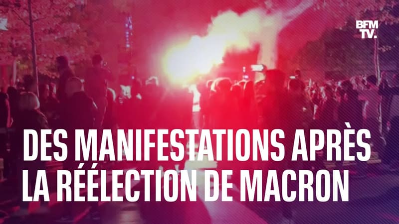 À Paris, Lyon et Rennes, les images de manifestations après la réélection d'Emmanuel Macron