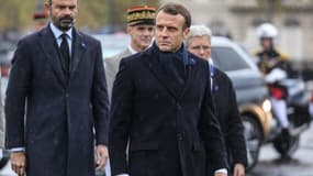 Le président Emmanuel Macron et le Premier ministre Edouard Philippe à la cérémonie à l'Arc de Triomphe, le 11 novembre 2019