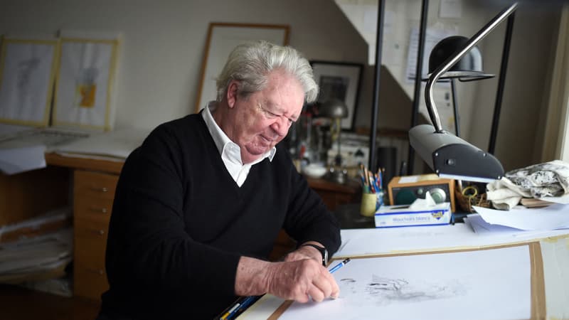 Sempé dans son atelier en 2015