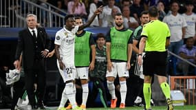 Vinicius et les Madrilènes pestent après l'arbitre suite à l'égalisation de Kevin de Bruyne, le 9 mai 2023.