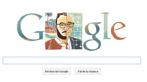 Né le 28 novembre 1905, Claude Lévi-Strauss est à l'honneur du Doodle du jour.