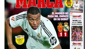 La une de Marca après le premier match de Kylian Mbappé en Liga avec le Real Madrid, le 19 août 2024.