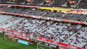 « Du maintien au titre merci Galette », peut-on lire sur la banderole des supporters de Lille, champion de France avec Christophe Galtier