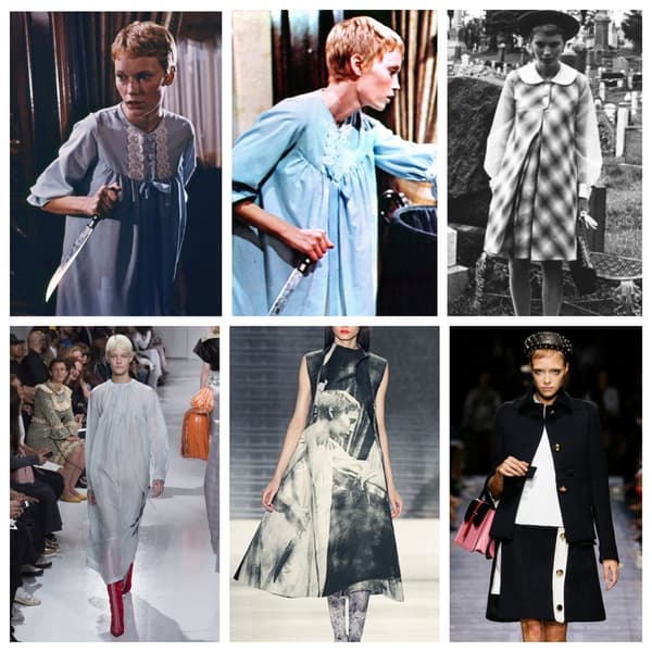 Des extraits de "Rosemary's Baby", le défilé Calvin Klein printemps-été 2018, un défilé de l'Academy of Art University de San Francisco, le défilé Prada printemps-été 2019 Des extraits de "Rosemary's Baby", le défilé Calvin Klein printemps-été 2018, un défilé de l'Academy of Art University de San Francisco, le défilé Prada printemps-été 2019