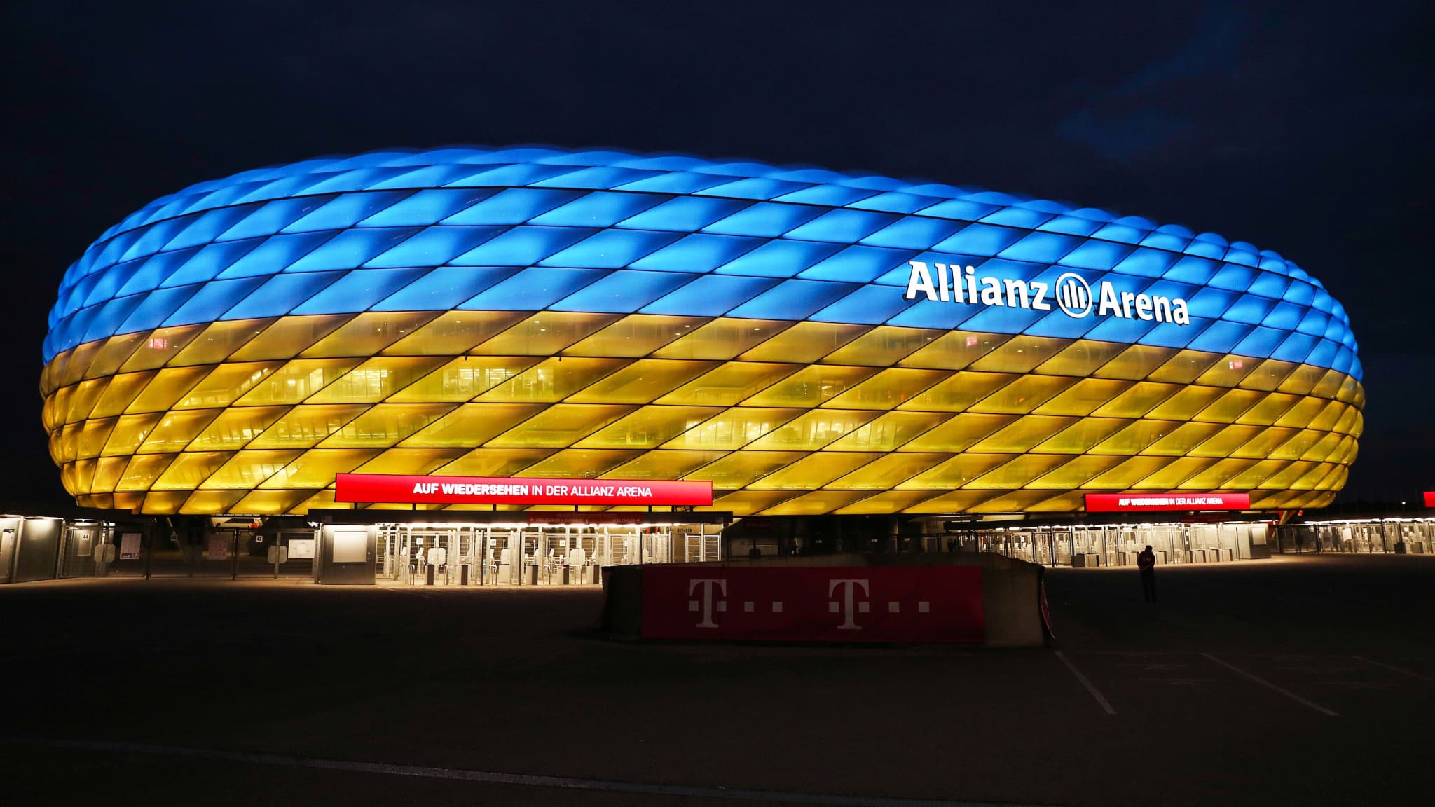 L'Allianz Arena de Munich aux couleurs de l'Ukraine en mars 2022