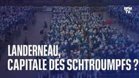 La commune de Landerneau tente de battre le record du monde des schtroumpfs