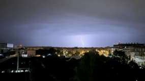 Un orage observé en France dans la nuit du 16 au 17 juin 2021.
