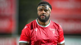  Masivesi Dakuwaqa, avec son club Biarritz Olympique, en pro D2, dans un match face à Grenoble, en septembre 2024