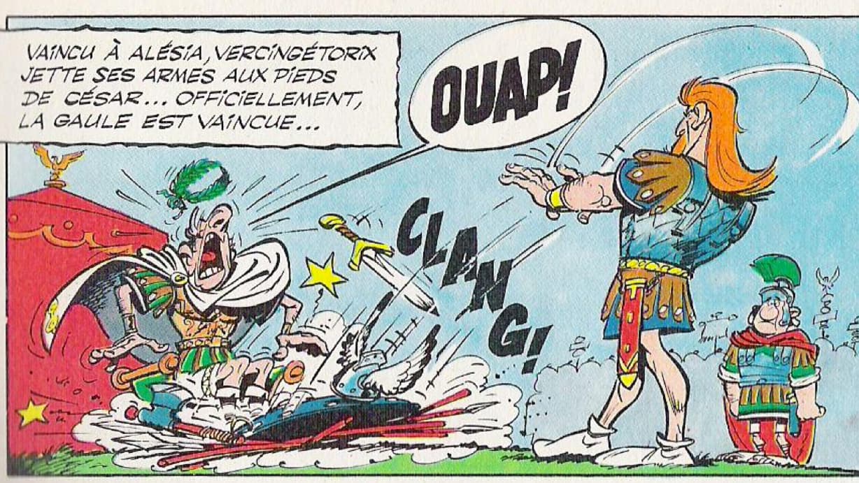 Vercingétorix déposant ses armes aux pieds de Jules César, dans "Le bouclier arverne", paru en 1967 Vercingétorix déposant ses armes aux pieds de Jules César, dans "Le bouclier arverne", paru en 1967