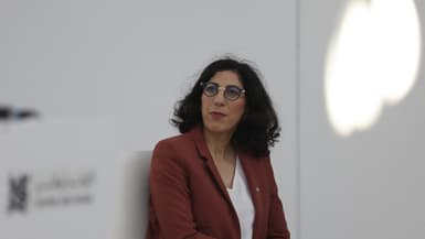 La ministre française de la Culture, Rima Abdul Malak, assiste à un événement au Musée du Louvre à Abu Dhabi, le 14 octobre 2022.