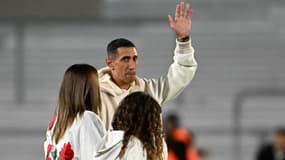 L'émotion d'Angel Di Maria lors de l'hommage réservé par la sélection argentine et le Monumental après sa retraite internationale, le 5 septembre 2024