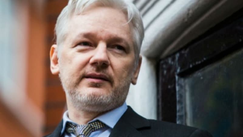 Le fondateur de WikiLeaks Julian Assange au balcon de l'ambassade d'Equateur le 5 février 2016 à Londres - Jack Taylor, AFP/Archives