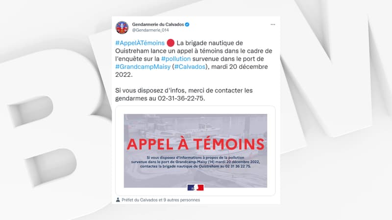 La gendarmerie du Calvados a relayé son appel à témoins via son compte Twitter.