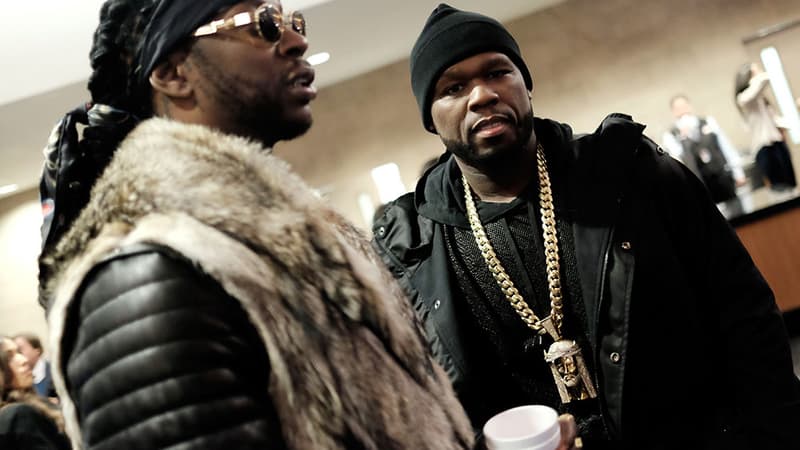 Les rappeurs 50 Cent et Chainz, le 11 février 2016.