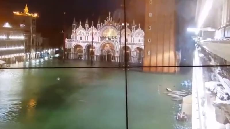 La marée haute à Venise ce mardi soir.