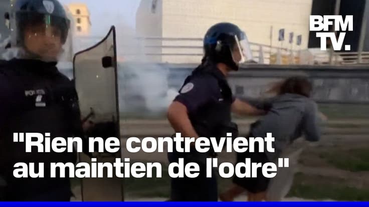 Une manifestante violemment poussée au sol par un policier à Marseille