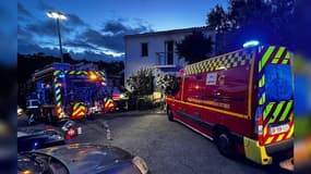 Les pompiers mobilisés sur l'incendie d'un appartement à Vallauris mardi 7 mai 2024.