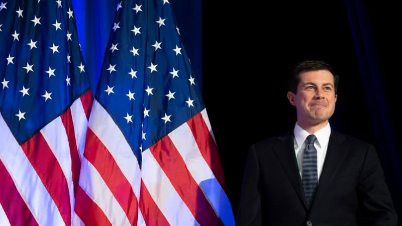 Pete Buttigieg durant un discours à Rochester, dans le New Hampshire, le 11 novembre 2019