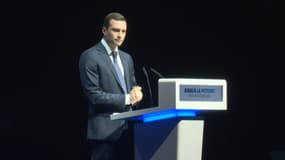 Jordan Bardella, le 6 octobre à Nice, lors d'un meeting du Rassemblement national.