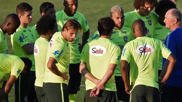 Luiz Felipe Scolari et ses joueurs