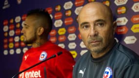 Arturo Vidal et Jorge Sampaoli