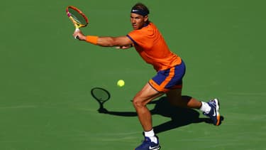 Le tennisman espagnol Rafael Nadal, à Indian Wells le 12 mars 2022