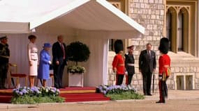 Elizabeth II et Donald Trump au château de Windsor. 