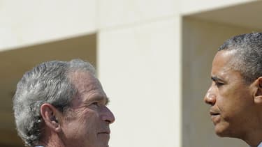 Barack Obama et George W. Bush à Dallas, au Texas, le 13 avril 2013.