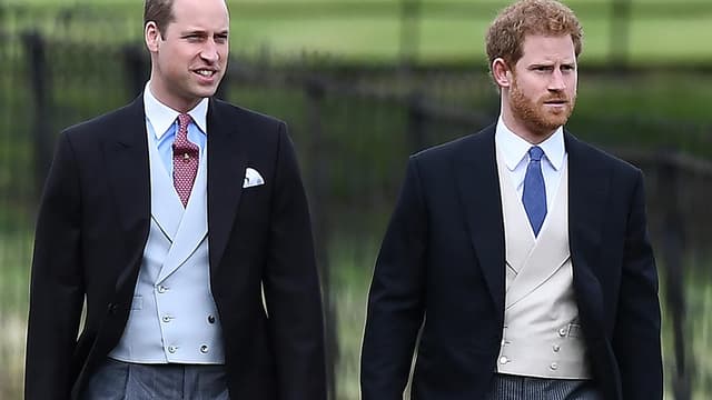 Les prince William et Harry, au mariage de Pippa Middleton, le 20 2017.