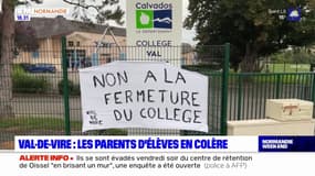 Fermeture du collège du Val-de-Vire: manifestation des parents d'élèves en colère
