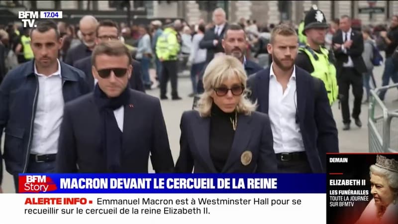 Emmanuel Macron est à Westminster Hall pour se recueillir devant le cercueil de la reine
