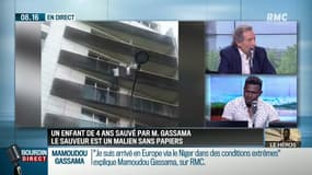 "On a entendu beaucoup de monde crier, des klaxons, j'ai vu l'enfant sur le balcon (...) Je n'ai pas pensé à moi, je voulais sauver l'enfant"