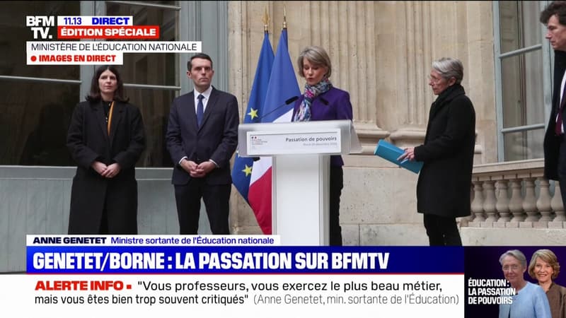 Anne Genetet (ministre sortante de l'Éducation nationale): 