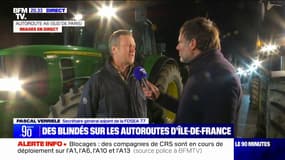 "Notre détermination est complète et nous irons jusqu'au bout": La mobilisation des agriculteurs ne faiblit pas sur l'autoroute A6, où des blindés ont été déployés pour empêcher leur progression 