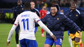 Ousmane Dembélé et Kylian Mbappé lors du match Portugal-France le 5 juillet 2024