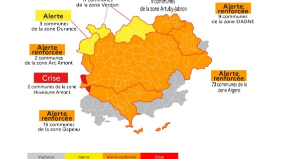Actuellement, 105 communes du Var sont placées en alerte renforcée.
