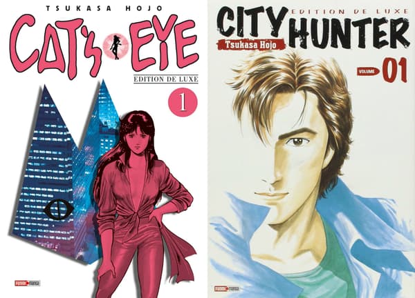 Les couvertures de "Cat's Eye" et "City Hunter" de Tsukasa Hojo