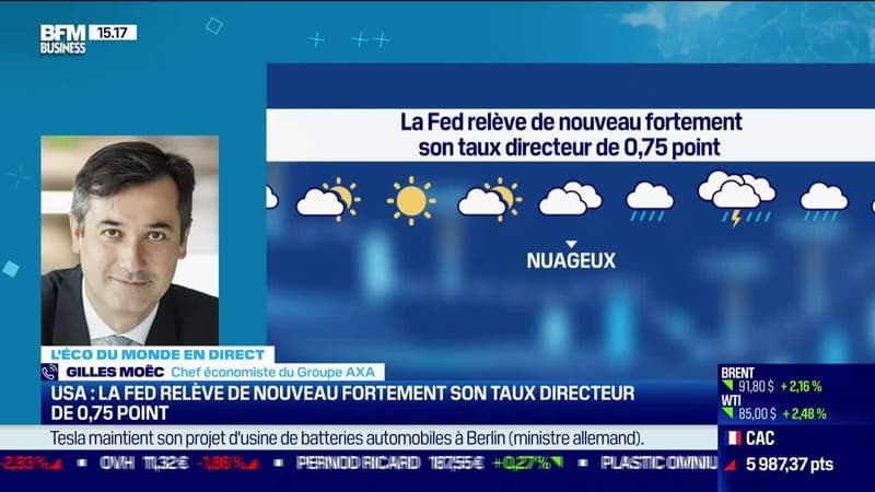 Gilles Moëc (Groupe AXA) : La Fed relève de nouveau fortement son taux directeur de 0,75 point - 22/09