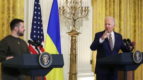 Joe Biden et Volodymyr Zelensky à la Maison Blanche le 21 décembre 2022